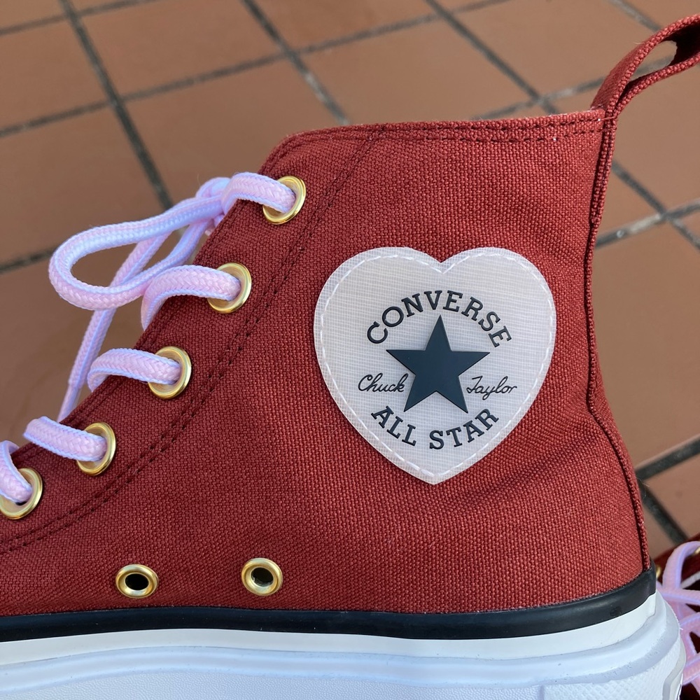 Chuck Taylor All Star Double Stack Platform Heart Charm size 6 - Picture 3 of 10